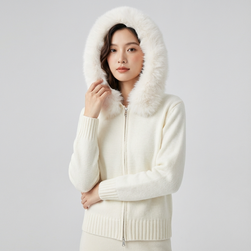 Pine Lyra Women’s Faux Fur Jacket | Oversized Hood, Plush Silhouette