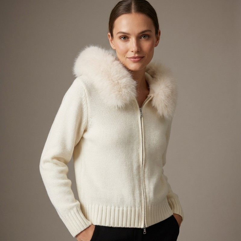Pine Lyra Women’s Faux Fur Jacket | Oversized Hood, Plush Silhouette