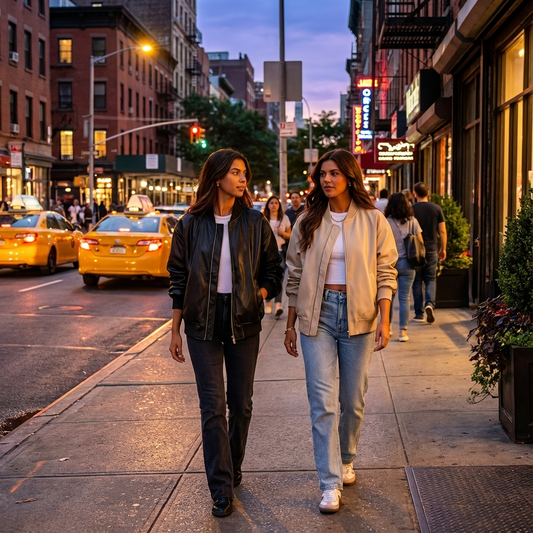 Blouson bomber oversize femme Elowen | Fermeture zippée devant, bordures côtelées