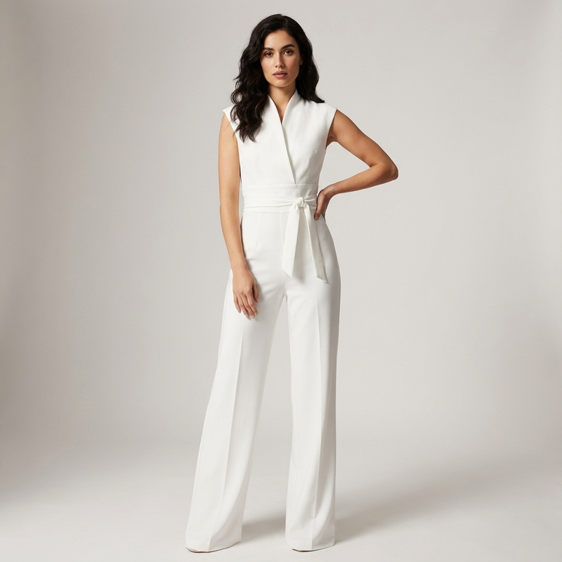 Grove Arden Women’s Sleeveless Jumpsuit | Wide Leg, Belted Waist