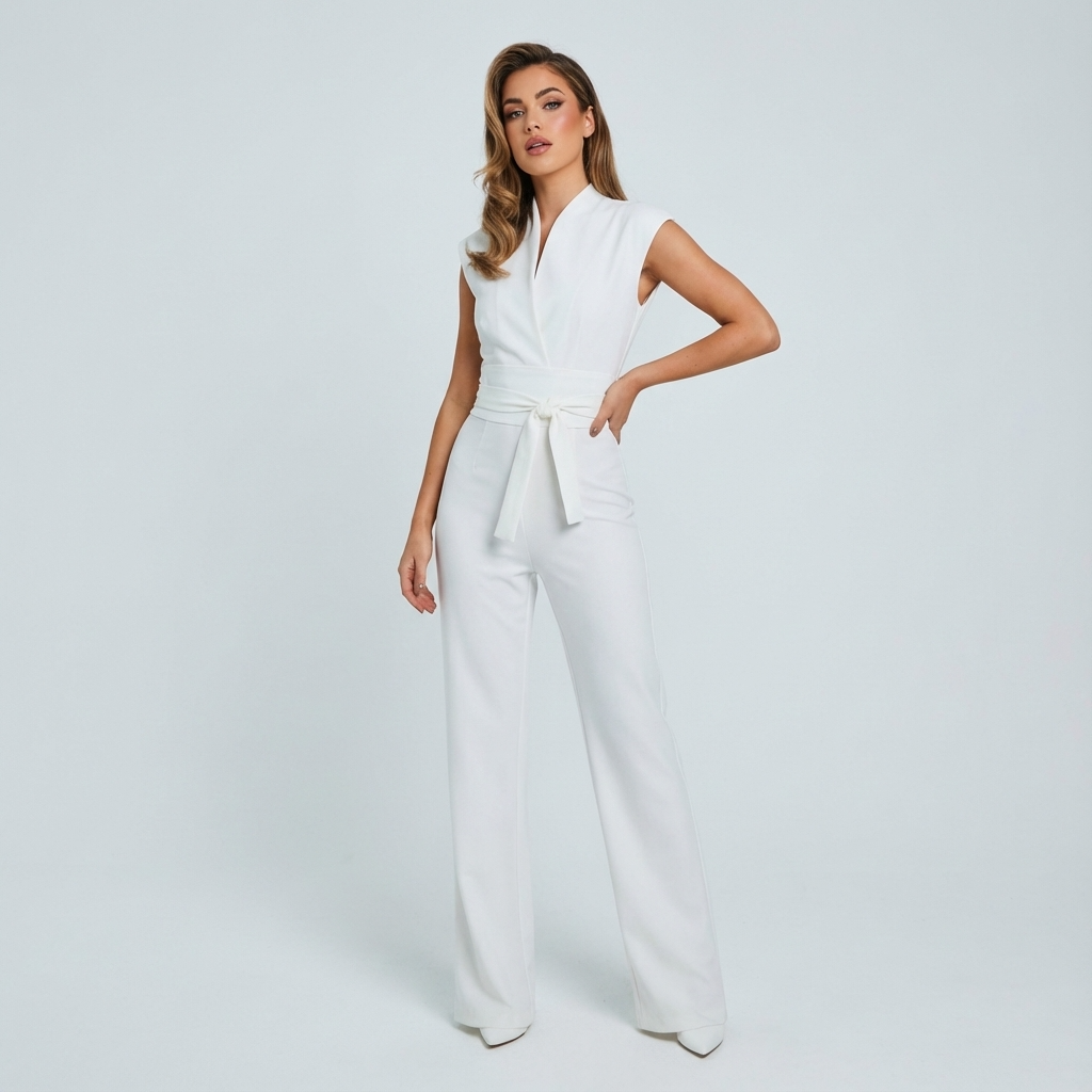 Grove Arden Women’s Sleeveless Jumpsuit | Wide Leg, Belted Waist