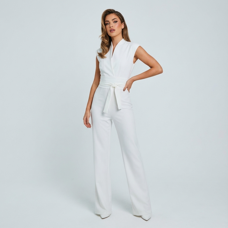 Grove Arden Women’s Sleeveless Jumpsuit | Wide Leg, Belted Waist