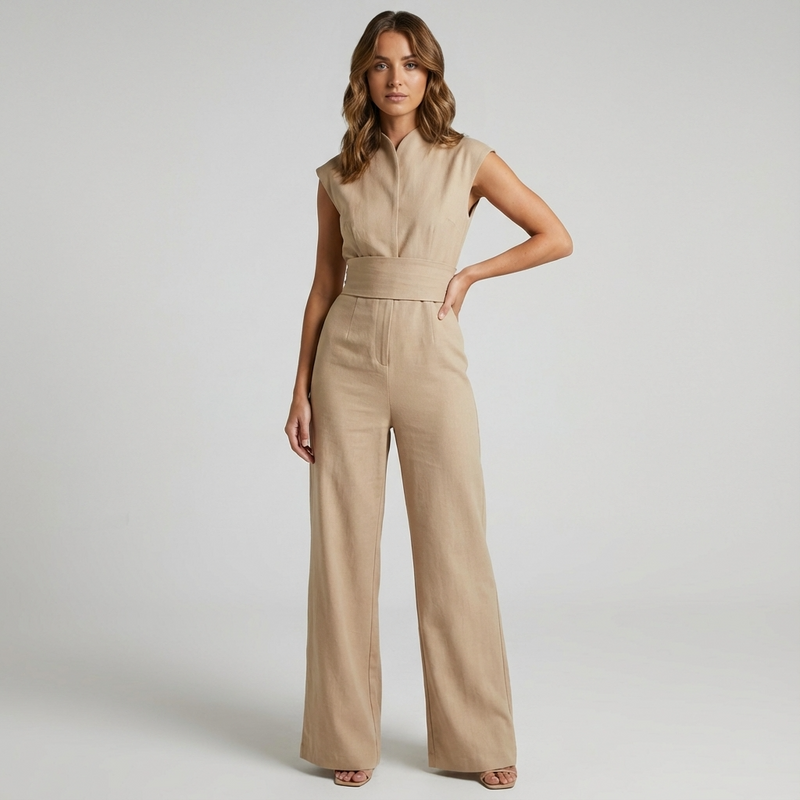 Grove Arden Women’s Sleeveless Jumpsuit | Wide Leg, Belted Waist