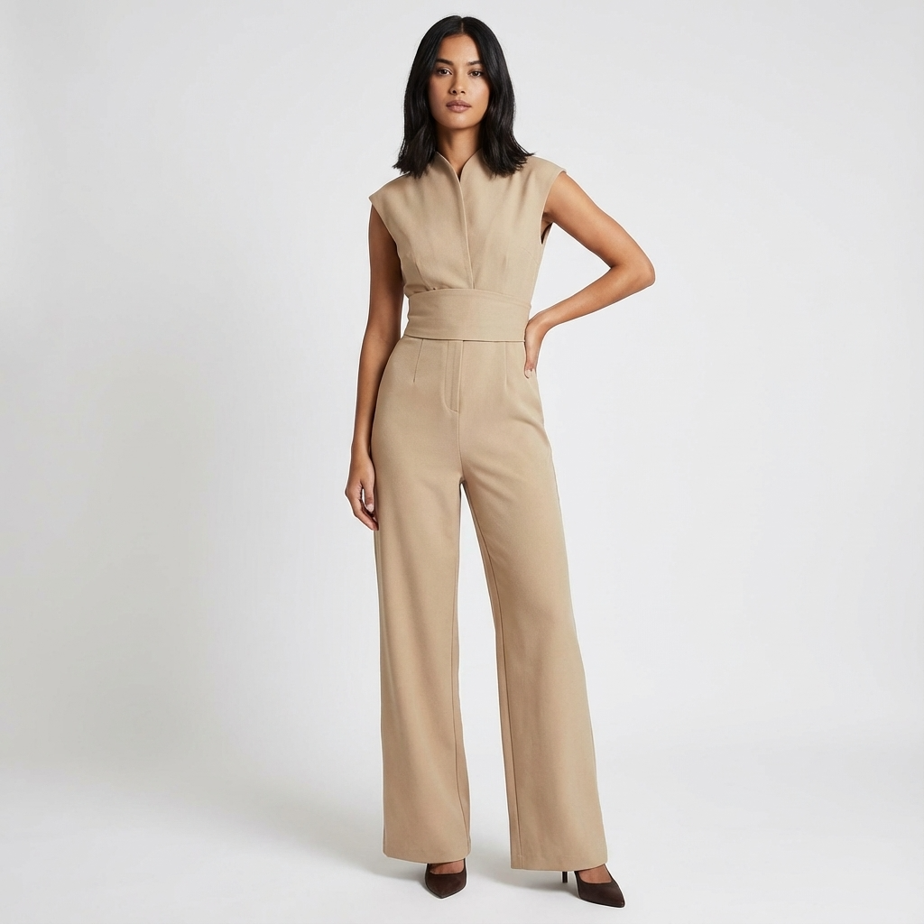 Grove Arden Women’s Sleeveless Jumpsuit | Wide Leg, Belted Waist