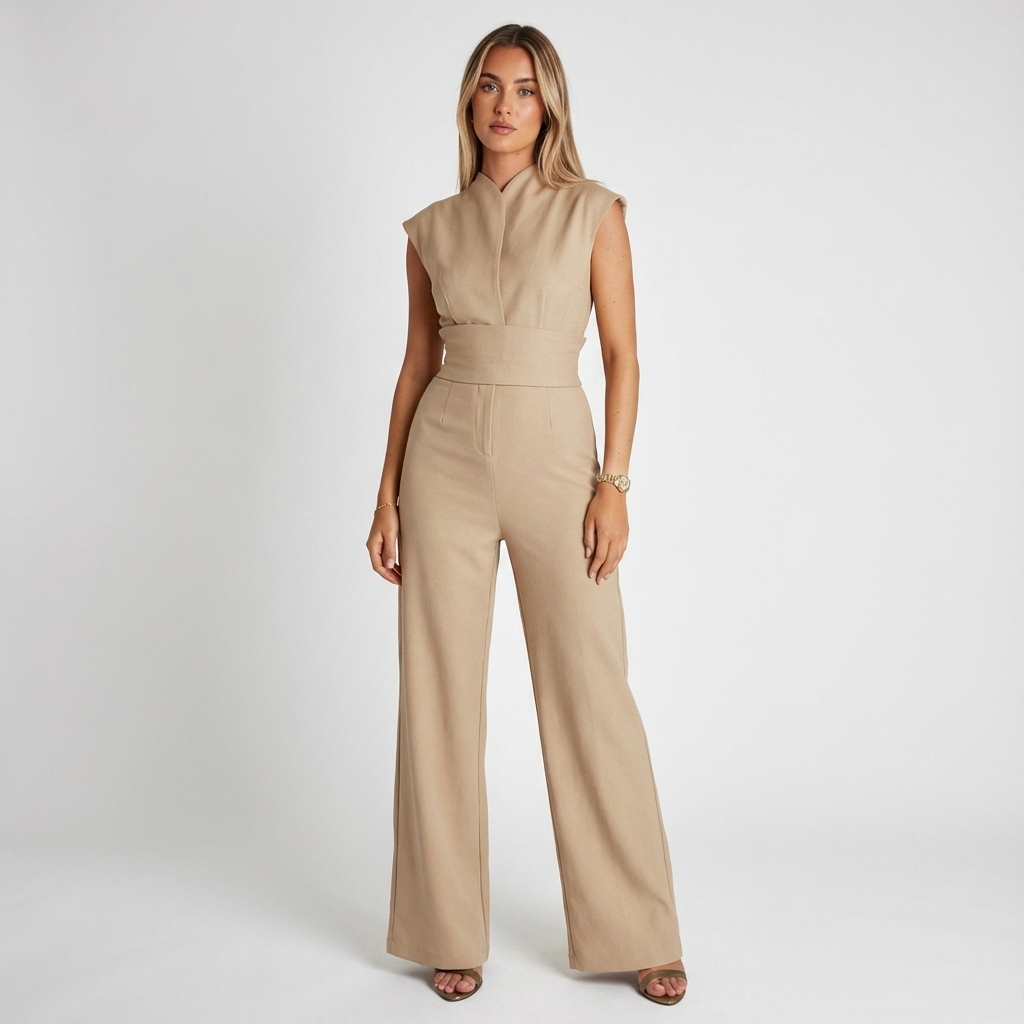 Grove Arden Women’s Sleeveless Jumpsuit | Wide Leg, Belted Waist