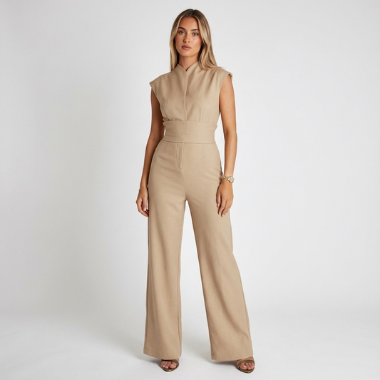 Arden Women’s Sleeveless Jumpsuit | Wide Leg, Belted Waist