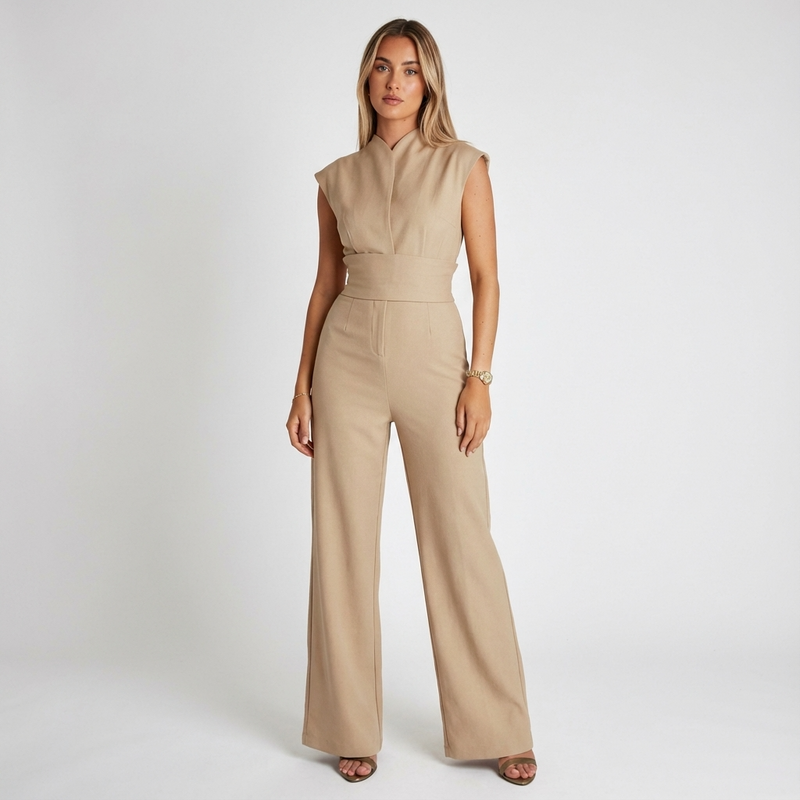 Grove Arden Women’s Sleeveless Jumpsuit | Wide Leg, Belted Waist
