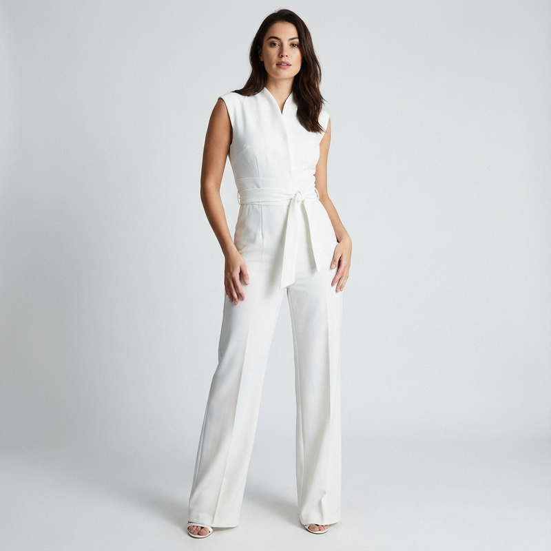 Grove Arden Women’s Sleeveless Jumpsuit | Wide Leg, Belted Waist