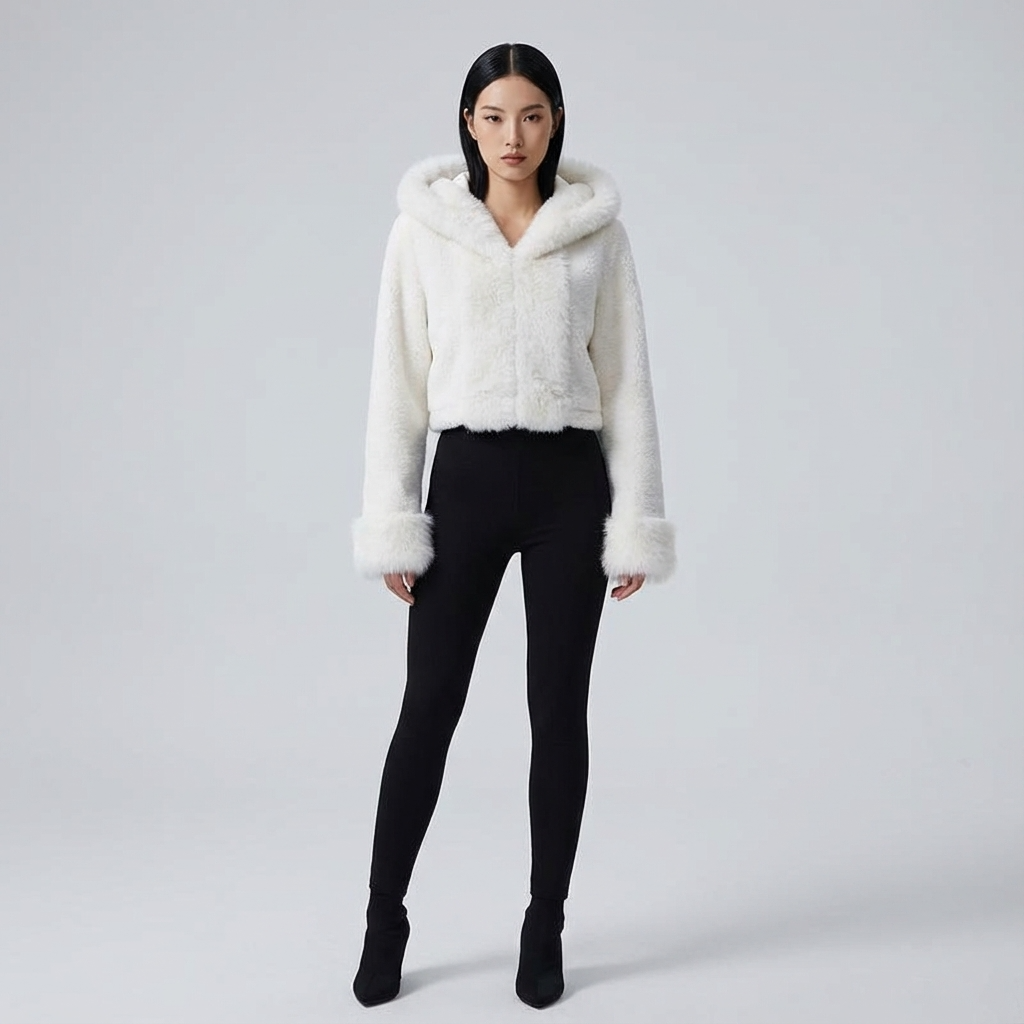 Haven Isabella Women’s Faux Fur Jacket | Oversized Hood, Plush Texture