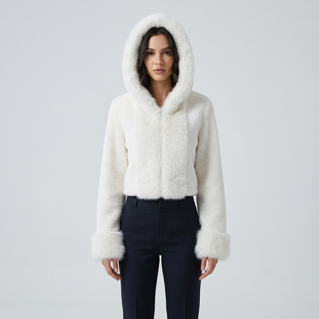 Haven Isabella Women’s Faux Fur Jacket | Oversized Hood, Plush Texture