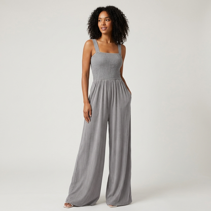 Slate Lucia Women’s Jumpsuit | Smocked Bodice, Wide-Leg Silhouette