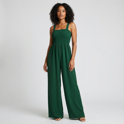 Slate Lucia Women’s Jumpsuit | Smocked Bodice, Wide-Leg Silhouette