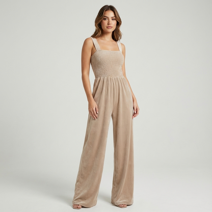 Slate Lucia Women’s Jumpsuit | Smocked Bodice, Wide-Leg Silhouette