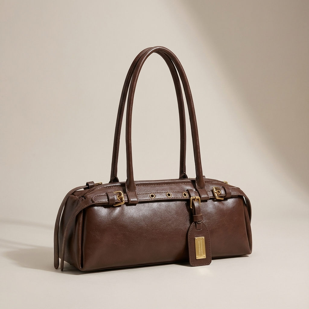 Camila Women’s Shoulder Bag | Cylindrical Shape, Buckle Strap Details