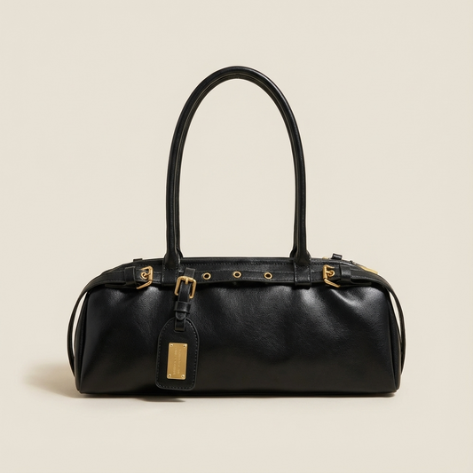 Camila Women’s Shoulder Bag | Cylindrical Shape, Buckle Strap Details