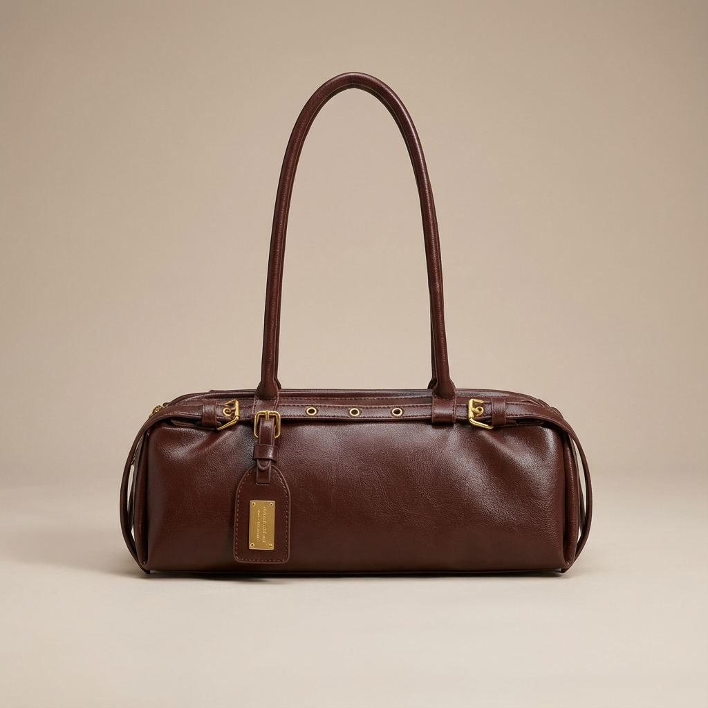 Camila Women’s Shoulder Bag | Cylindrical Shape, Buckle Strap Details