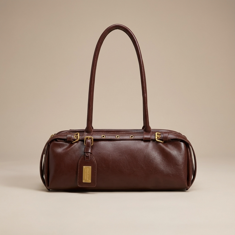 Camila Women’s Shoulder Bag | Cylindrical Shape, Buckle Strap Details