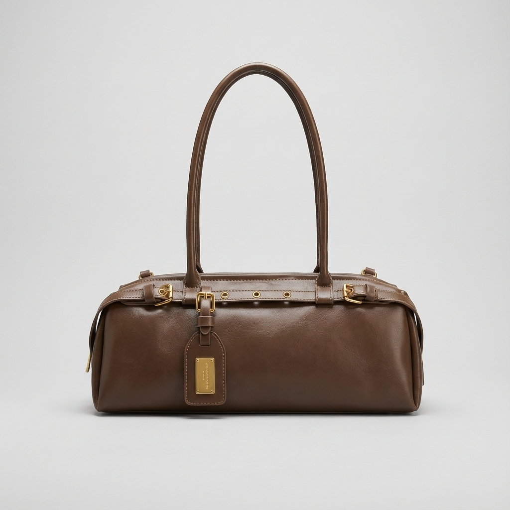 Camila Women’s Shoulder Bag | Cylindrical Shape, Buckle Strap Details