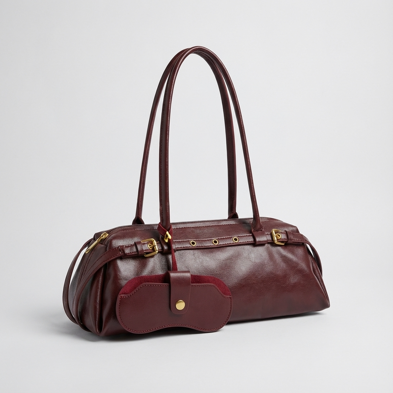 Cedar Noelle Women’s Shoulder Bag | Cylindrical Shape, Buckle Accents