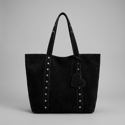 Sac fourre-tout pour femmes Aurelia | Bandoulières cloutées, breloque en forme de cœur