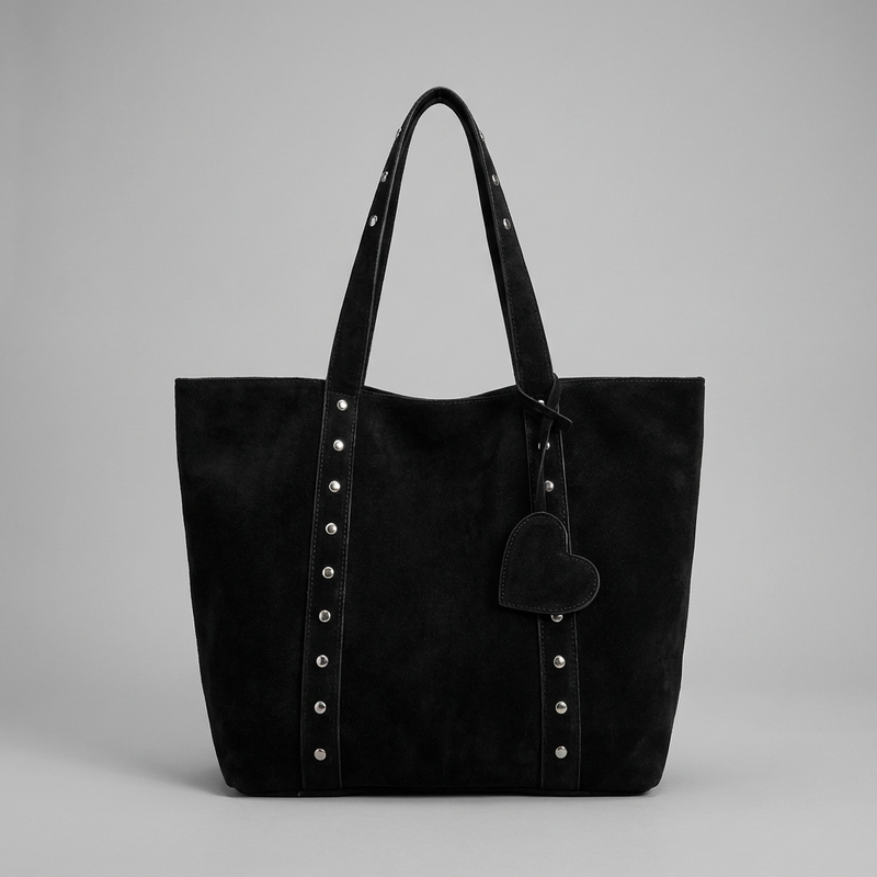 Sac fourre-tout pour femmes Aurelia | Bandoulières cloutées, breloque en forme de cœur