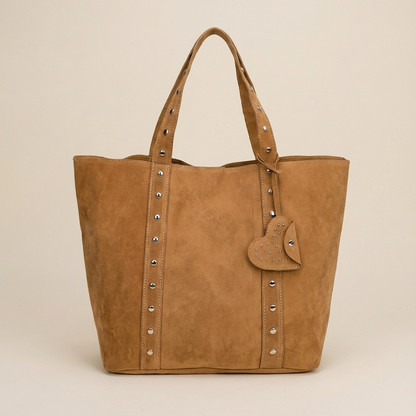 Sac fourre-tout pour femmes Aurelia | Bandoulières cloutées, breloque en forme de cœur