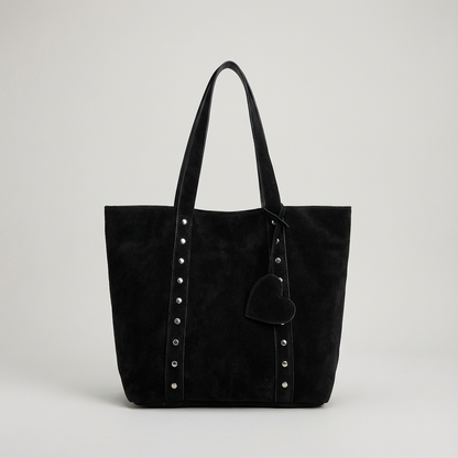 Sac fourre-tout pour femmes Aurelia | Bandoulières cloutées, breloque en forme de cœur