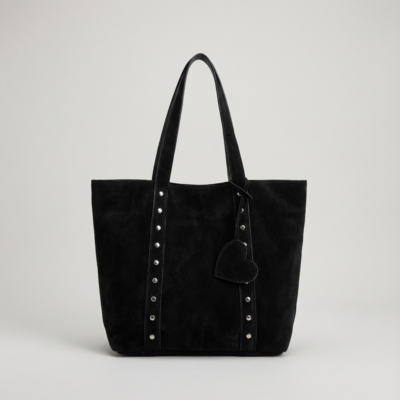 Sac fourre-tout pour femmes Aurelia | Bandoulières cloutées, breloque en forme de cœur