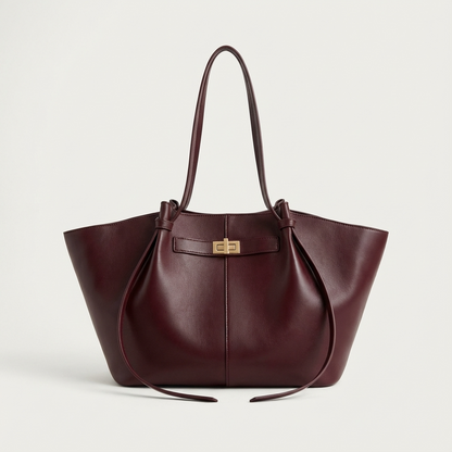 Ember Marielle Women’s Shopper Tote | Wide Silhouette, Turn-Lock Detail
