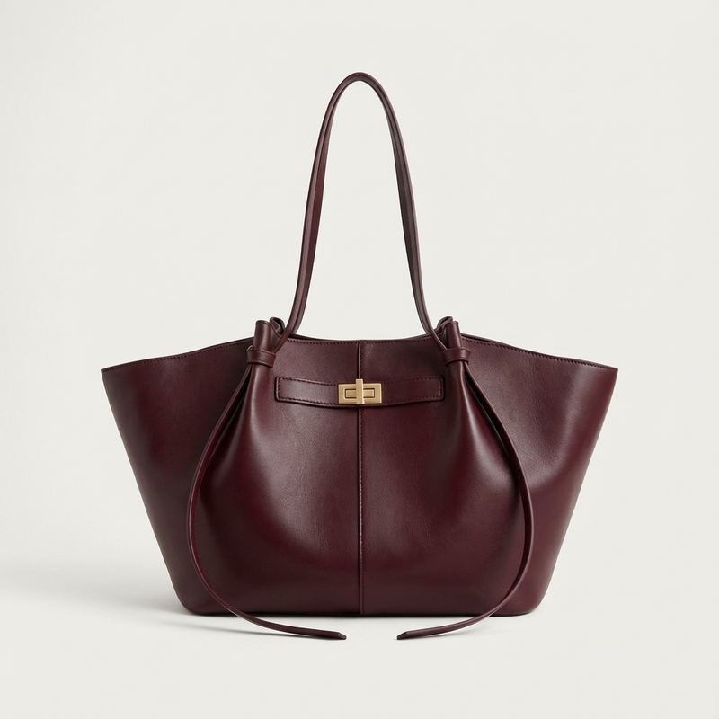 Ember Marielle Women’s Shopper Tote | Wide Silhouette, Turn-Lock Detail