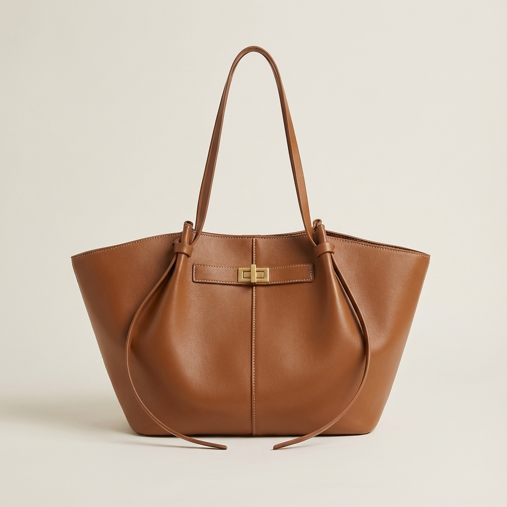 Ember Marielle Women’s Shopper Tote | Wide Silhouette, Turn-Lock Detail
