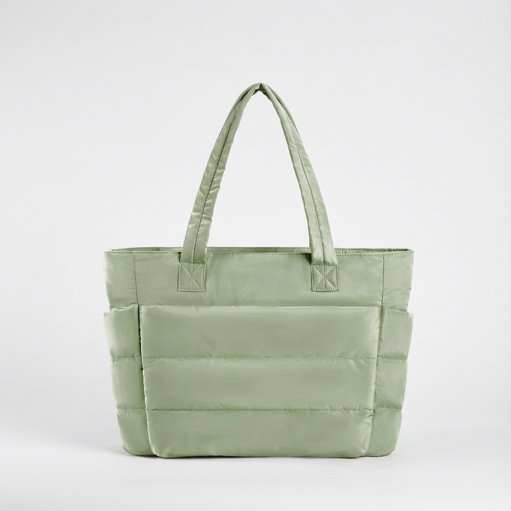 Wren Luma Women's Puffer Tote Bag | Quilted Nylon, Side Pockets