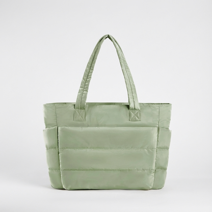 Wren Luma Women's Puffer Tote Bag | Quilted Nylon, Side Pockets