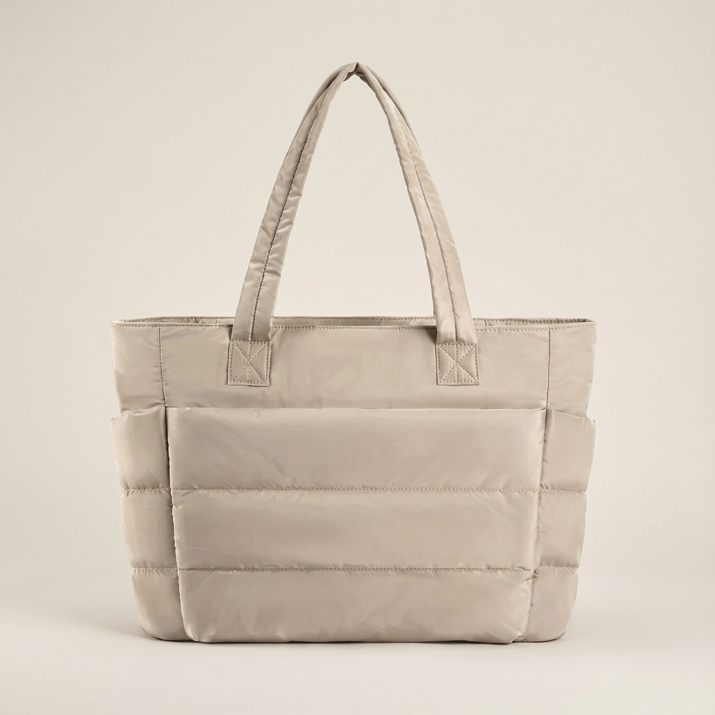 Wren Luma Women's Puffer Tote Bag | Quilted Nylon, Side Pockets