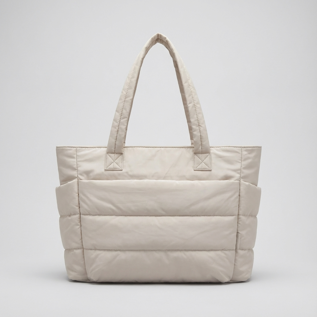 Wren Luma Women's Puffer Tote Bag | Quilted Nylon, Side Pockets