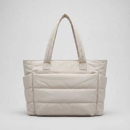 Wren Luma Women's Puffer Tote Bag | Quilted Nylon, Side Pockets