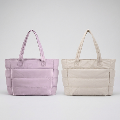 Wren Luma Women's Puffer Tote Bag | Quilted Nylon, Side Pockets