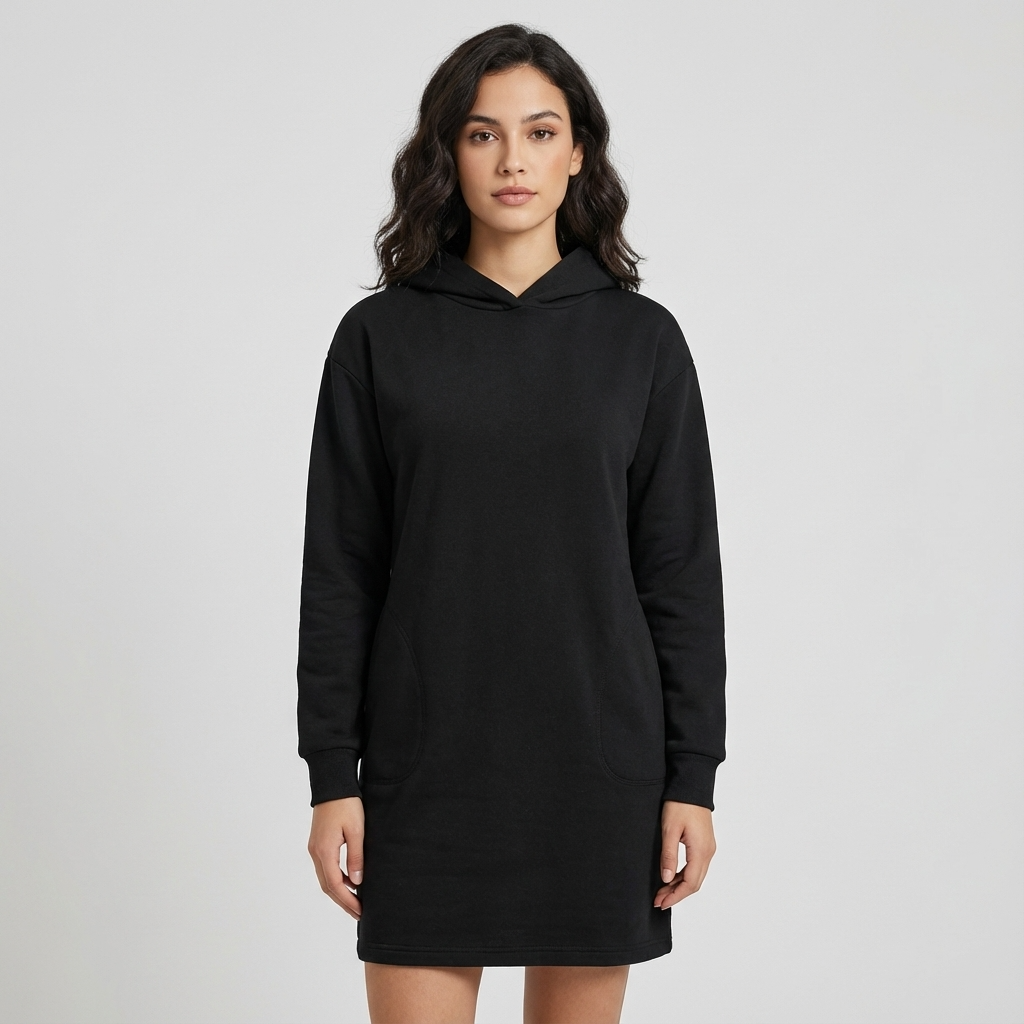 Nyra Women’s Hoodie Dress | Relaxed Fit, Front Pouch Pocket