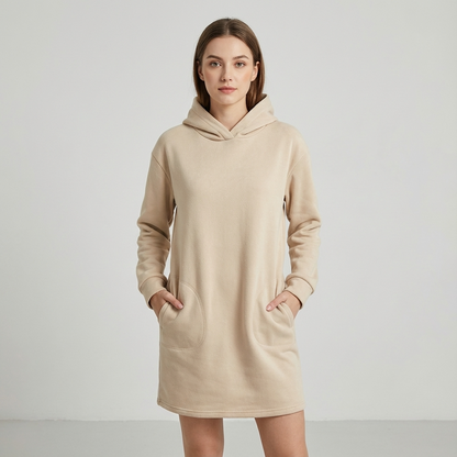 Nyra Women’s Hoodie Dress | Relaxed Fit, Front Pouch Pocket