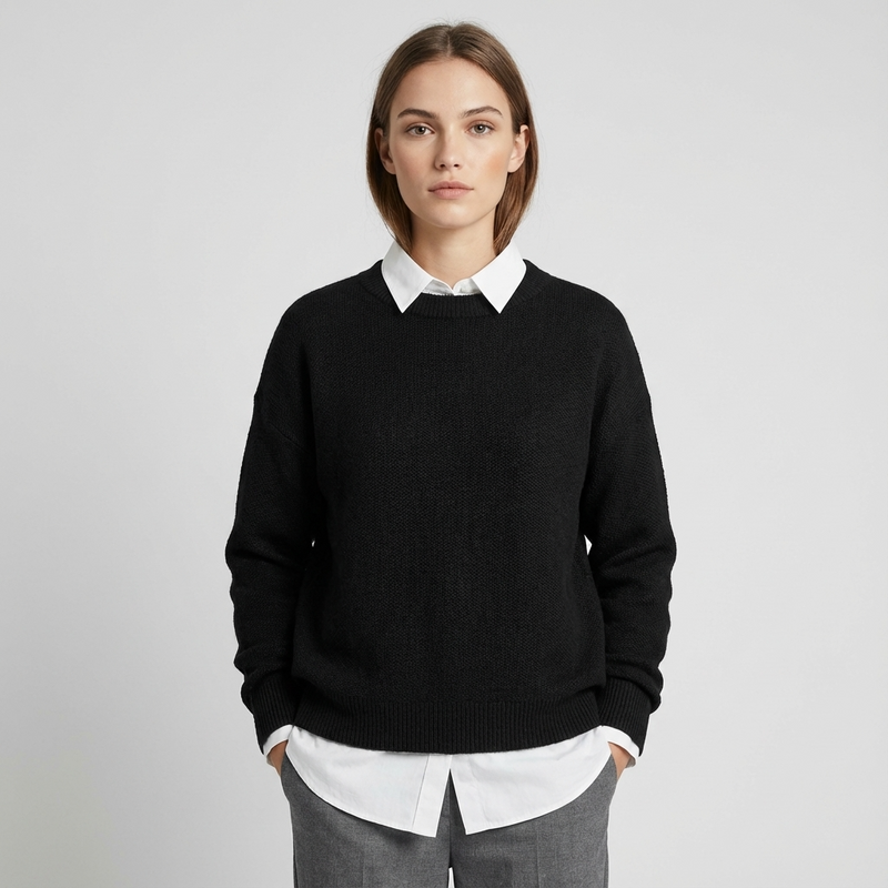 Pull tricoté pour femmes Seraphine | Col rond, manches longues