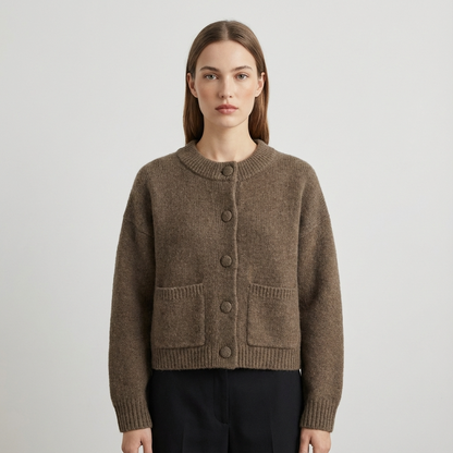 Calyra Women’s Knitted Cardigan | Button-Front, Patch Pockets