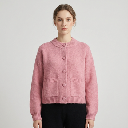 Calyra Women’s Knitted Cardigan | Button-Front, Patch Pockets