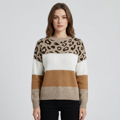Fern Liora Women’s Knit Sweater | Patterned Design, Relaxed Fit