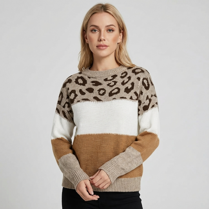 Fern Liora Women’s Knit Sweater | Patterned Design, Relaxed Fit