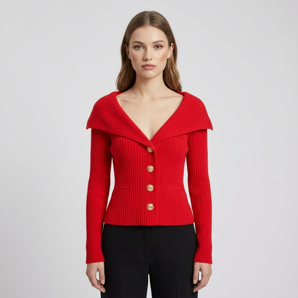 Marlow Lunera Women’s Ribbed Cardigan | Button Front, Tailored Silhouette