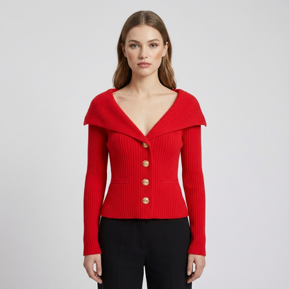 Marlow Lunera Women’s Ribbed Cardigan | Button Front, Tailored Silhouette