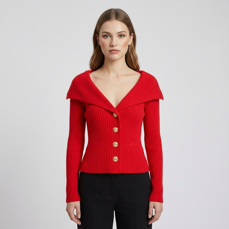 Marlow Lunera Women’s Ribbed Cardigan | Button Front, Tailored Silhouette