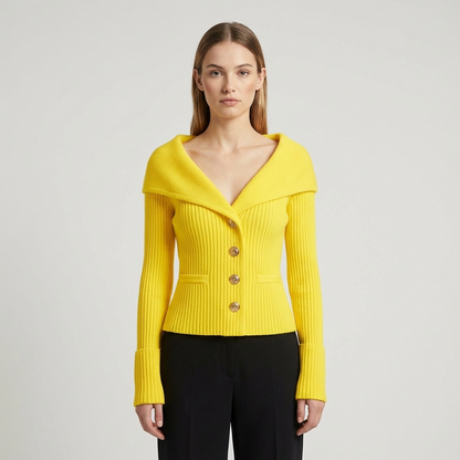 Marlow Lunera Women’s Ribbed Cardigan | Button Front, Tailored Silhouette
