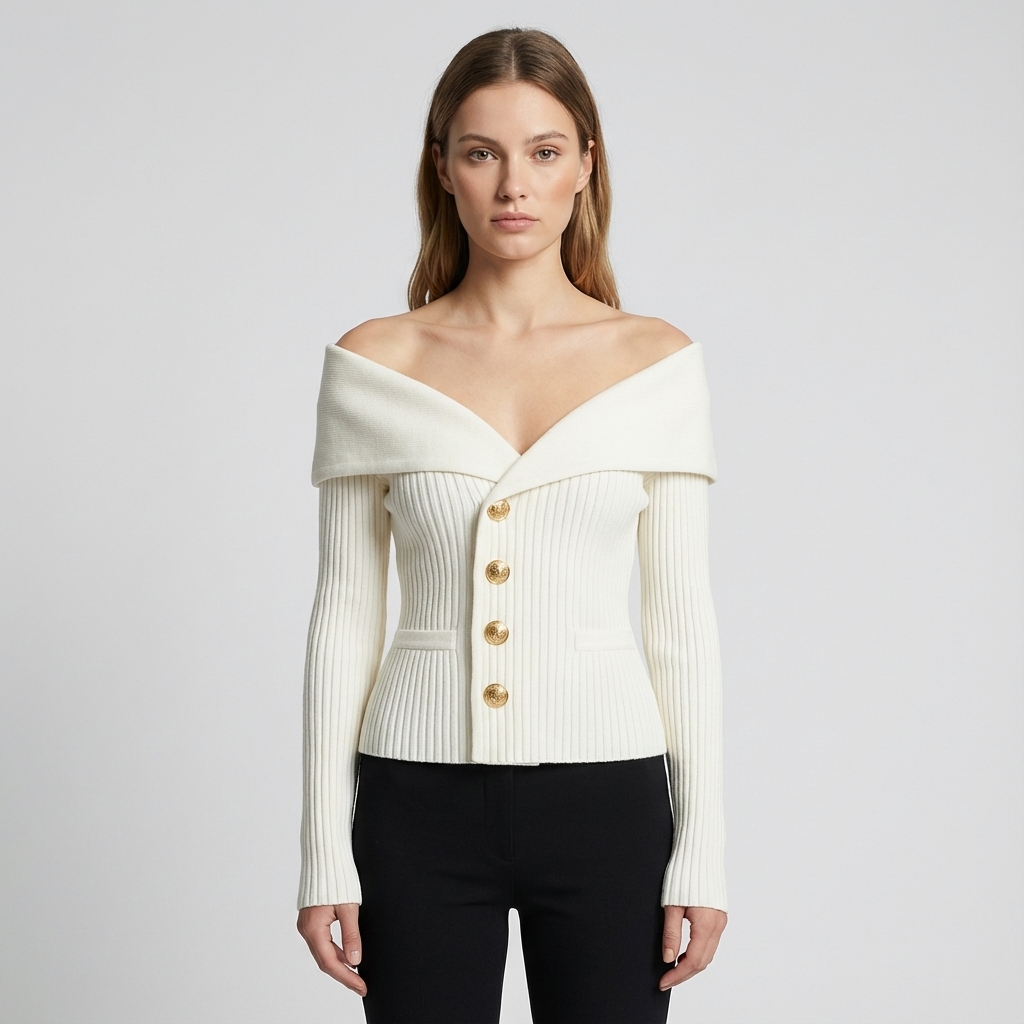 Marlow Lunera Women’s Ribbed Cardigan | Button Front, Tailored Silhouette