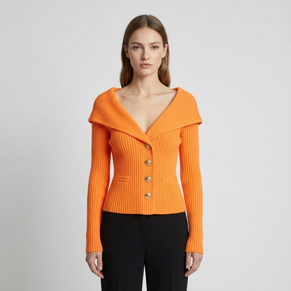 Marlow Lunera Women’s Ribbed Cardigan | Button Front, Tailored Silhouette